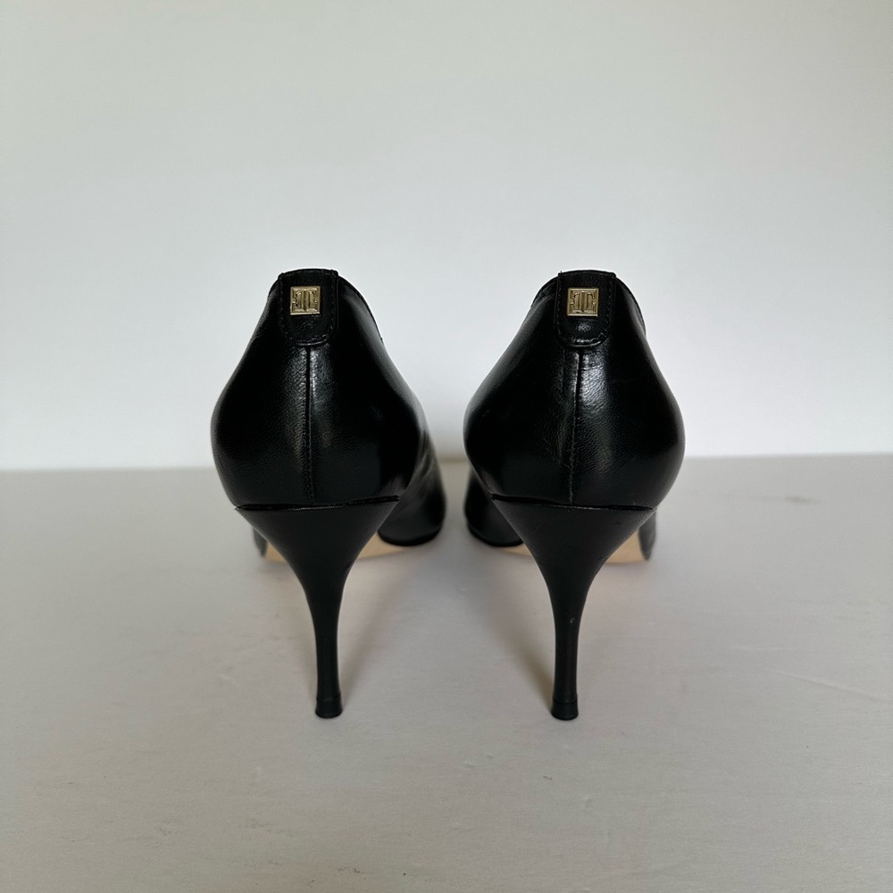 EUC 3” Black Leather Pumps/Heels - Picture 3 of 10